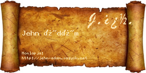 Jehn Ádám névjegykártya